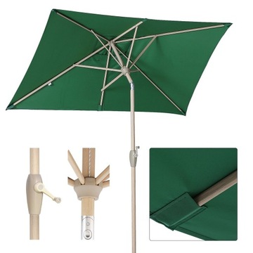 Parasol tarasowy ogrodowy ZIELONY 140 x 210