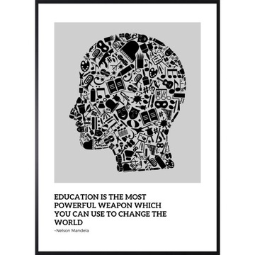 PLAKAT 50x70 HOBBY PASJA CYTAT MOTYWACYJNY NELSON MANDELA CZŁOWIEK MYŚLI