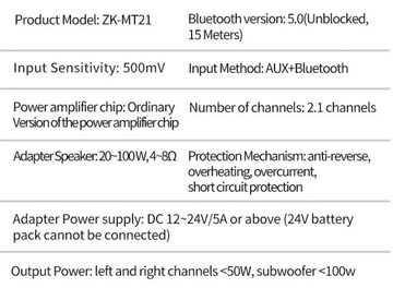 Усилитель BT 2x 50 Вт + 100 Вт Сабвуфер Регулировка звука