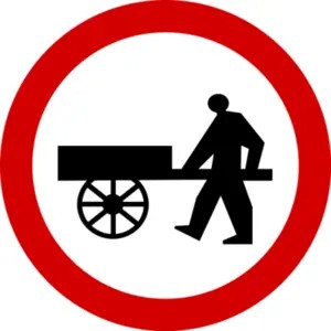 Znak B-12: Zakaz wjazdu wózków ręcznych - Naklejka