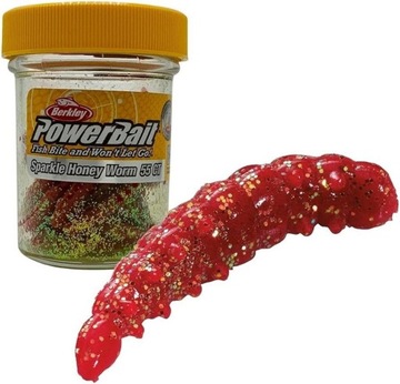 Berkley PowerBait Honey sztuczne robaki 55szt Red Scales 1109087