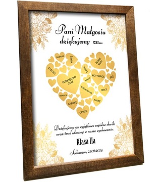 PREZENT PODZIĘKOWANIE DLA NAUCZYCIELA DZIEŃ NAUCZYCIELA RAMKA Z PLAKATEM