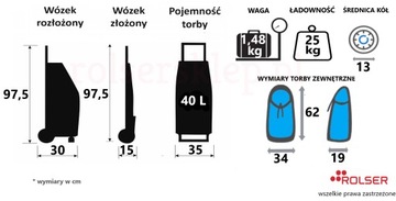 Joy Jet LN Star 40л мандарина Корзина покупок Rolser