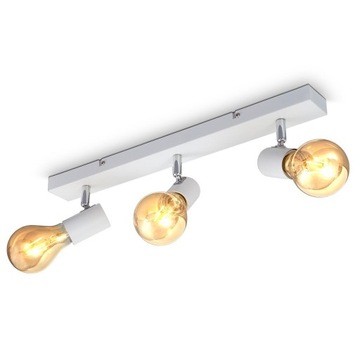 Lampa sufitowa LED retro vintage 3x spot E27 biała