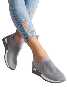 Szare streczowe sneakersy buty sportowe roz. 36