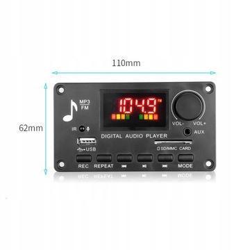 12 В USB TF USB-аудиомодуль FM-автомагнитола