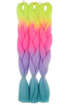 WŁOSY SYNTETYCZNE KOLOROWE WARKOCZYKI DRED 4K.032