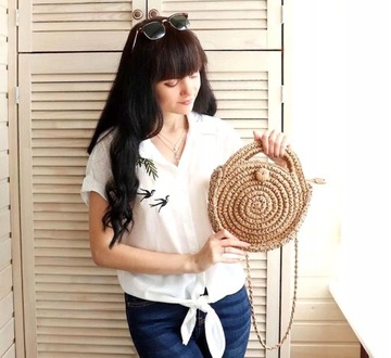 Соломенная сумка в стиле бохо с корзиной на каркасе из эко-кейса