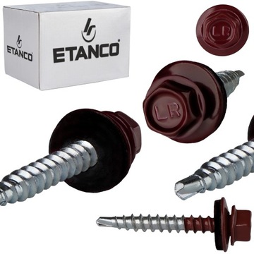 Wkręty farmerskie 4,8x35 mm RAL 3005 250 szt. blachowkręty Etanco GTF2 Z14