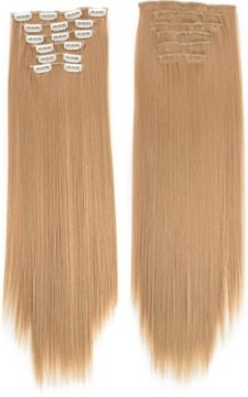 CLIP IN doczepiane włosy blond 60cm jak NATURALNE