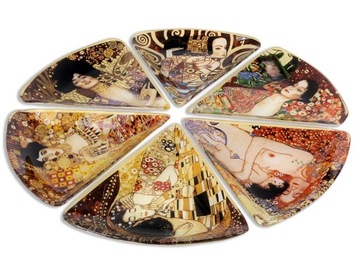 Talerz dekoracyjny XXL patera duża G. Klimt 6 części mix wzorów na prezent