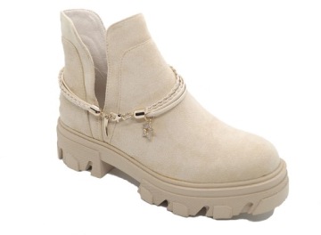 БОТИНКИ ЗАМШЕВЫЕ ЖЕНСКИЕ, БЕЖЕВЫЕ, НЕ РАБОЧИЕ Размер: 40