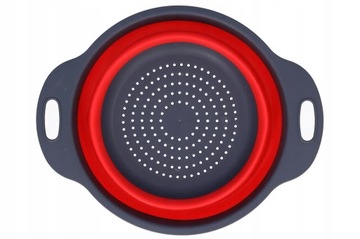 Силиконовый кухонный дуршлаг, СКЛАДНОЙ, гибкий сито с ручками.