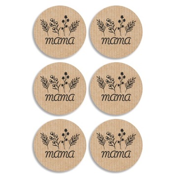 18x naklejki na dzień mamy z papieru kraft 45mm