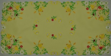 OBRUS BIEŻNIK 60X120 HAFT ŻÓŁTY KURCZAKI WIELKANOC