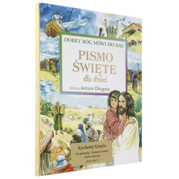 Biblia na Komunię Pismo Święte dla dzieci z grawerem pamiątka Komunii