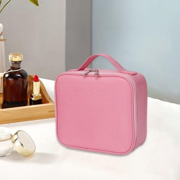 Дорожная косметичка с регулируемыми отделениями Розовая косметичка-поезд