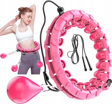 HULA HOP ODCHUDZAJĄCE MODUŁOWE FITNESS Z MASAŻEREM OBCIĄŻENIEM + SKAKANKA