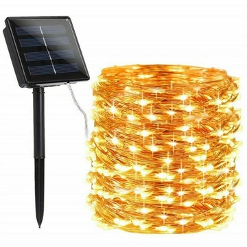 LAMPKI OGRODOWE CHOINKOWE SOLARNE 100LED GIRLANDA