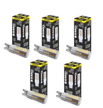 5x ŻARÓWKA SMD LEDline CIEPŁA G9 4W BEZ MIGOTANIA