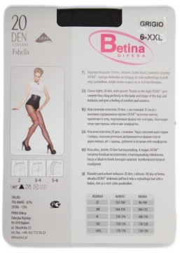 Rajstopy Lycra 20 den Rozm.6 GRIGIO
