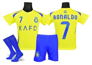 RONALDO strój sportowy koszulka spodenki + getry rozmiar 164 - M