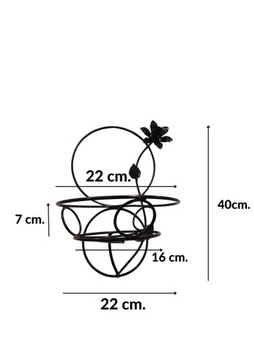 Металлическая настенная подставка для цветов с розой