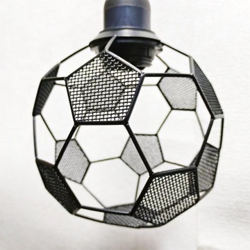 Металлическая сетка в форме футбола, подвесной светильник, абажур, клетка для лампы, домашний декор, черный