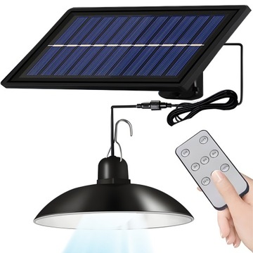 LAMPA SOLARNA ŻYRANDOL WISZĄCA ZEWNĘTRZNA SUFITOWA OGRODOWA PANEL