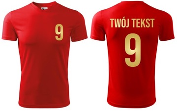 Koszulka piłkarska sportowa z nadrukiem personalizacja własny napis numer M