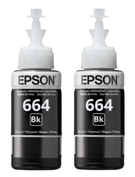 2x Oryginalny tusz czarny Epson 664 black zestaw czarne C13T66414A T6641