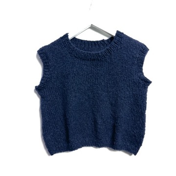 HAND MADE Dziergana Kamizelka Sweter S / M