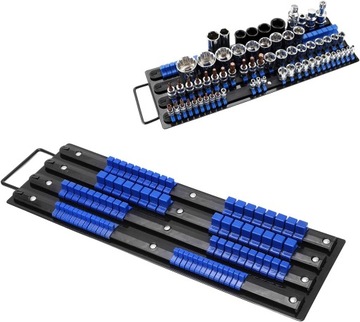 SZYNA ORGANIZER STOJAK DO NASADEK KLUCZY NASADOWYCH 80 szt. 1/4