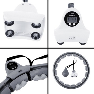 Хула-хуп с массажером + грузик + стойка черный складной HMS SOLID