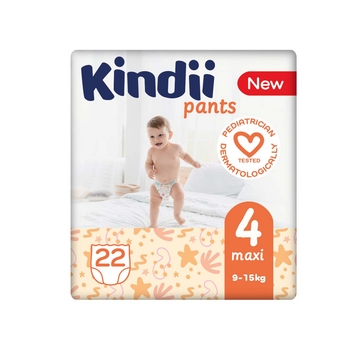 KINDII Pieluchomajtki maxi rozmiar 4 (9-15 kg) 22szt