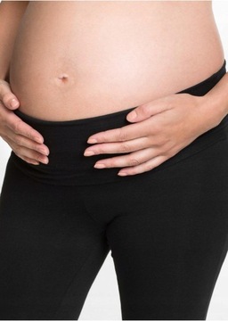 WYSOKI STAN C0J NH9__44/46 BONPRIX CZARNE LEGGINSY CIĄŻOWE