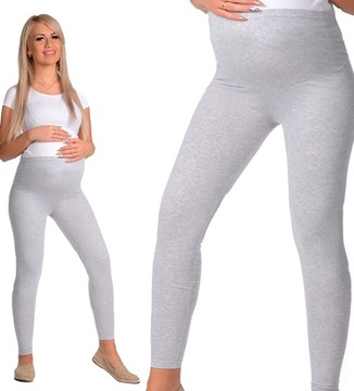 LEGGINSY CIĄŻOWE getry z panelem bawełna L/40
