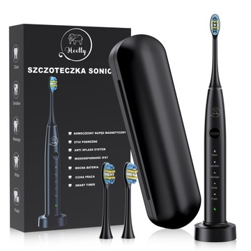 SZCZOTECZKA SONICZNA DO ZĘBÓW HEELLY ELEKTRYCZNA ETUI INDUKCJA PREMIUM