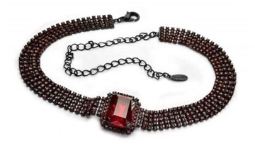 Choker czerwony bordo obroża, prezent, Jablonex