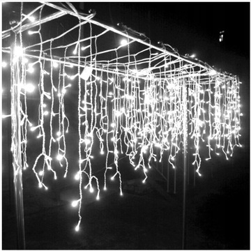 Icicle LAMPS LED 500 ШТОРА Внешнее внутреннее освещение 22,5 м + ВСПЫШКА