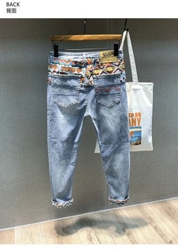 Street Fashion Men Jeans Elastic Slim Ripped Harla