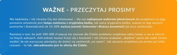 Lampa do Epson EH-TW7400 zam. bańka
