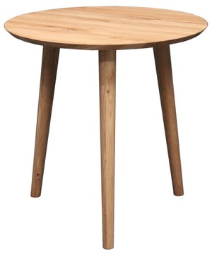 Stół Okrągły Dębowy Lite Drewno Dąb 75 cm