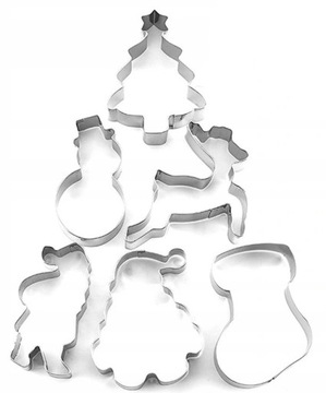 FOREMKI do ciastek 8cm ŚWIĄTECZNE wykrawacze 6szt