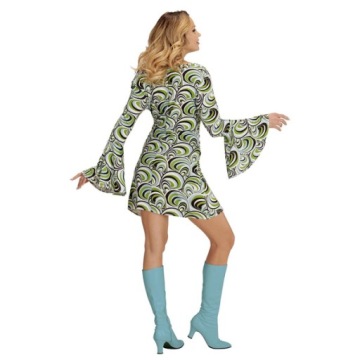 Платье в стиле хиппи 70-х годов голубое m