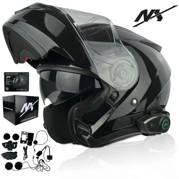 KASK MOTOCYKLOWY NX TOURISM r.XL NX INTERKOM| BLUETOOTH |ZESTAW SŁUCHAWKOWY