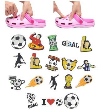 PRZYPINKI PIN ozdoby DO BUTÓW typu KROKS CROCS Ronaldo piłkarskie 18szt