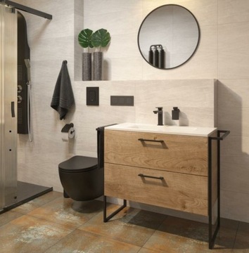 GROHE SOLIDO БЕТОННЫЙ УНИТАЗ С ЧЕРНОЙ ЧАШЕЙ БЕЗОБОДКИ