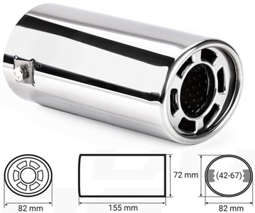OWALNA KOŃCÓWKA RURY WYDECHU TŁUMIKA 58-70MM