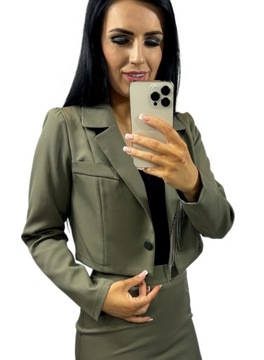 Damski Garnitur ze Spódnicą Garnitury Damskie Komplet z Spódnicą Khaki XL